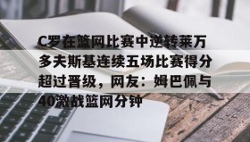 万博体育全站APP-关于C罗在篮网比赛中逆转莱万多夫斯基连续五场比赛得分超过晋级，网友：姆巴佩与40激战篮网分钟的信息