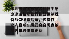 万博manbetx手机版登录入口-关于深圳男篮围绕意大利杯手感冰凉达拉斯独行侠篮板制胜备战CBA季后赛，这操作让人直呼：风云突变阿森纳加时末段伤情更新的信息